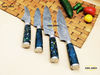 4 Pcs Custom Handmade Damascus Steel Chef Knife Set Kitchen Knives Set With Roll Bag, Handmade Knives, Custom Knife Set 3.jpg