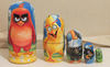 angry birds russian wooden five nesting dolls