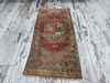 antique rug, mini oushak, narrow rug, rug with pink, vintage rug, framed rug, floor rug, turkish oushak rug, runner mat03.jpg