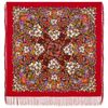 Red flowers pavlovo posad wool merino shawl women scarf 1987-5