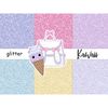 Kawaii Glitter Pastel Paper Textures. Bright pastel sparkle digital glitter for crafting, stickers and planner. Rainbow digital papers for printing. Pastel text
