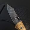 mk044b Handmade Damascus Folding Pocket knife Hunting knife 100% Handmade Damascus Steel Handle Damascus Steel with leather Sheath, MkCuatomKnife.jpg