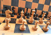 old russian wooden chess pieces set 1960s black brown