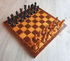 common medium size wooden chess set late ussr 80s