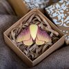 Fantasy handcrafted yellow moth brooch in the gift box