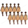 Set of pastel retro groove clipart with girls with ice cream. African American body positive girls in retro dresses with a waffle cup and strawberry, vanilla an