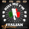 Kiss Me I am Italian Flag four Leaf clover shamrock SVG PNG dxf eps.jpg