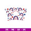 God Bless America Rainbows Full Wrap, God Bless America Rainbows Full Wrap Svg, Starbucks Svg, Coffee Ring Svg, Cold Cup Svg,png,dxf,eps file.jpg