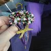 Brooch Umbrella with flowers,Provence style