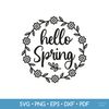 words hello spring with flowers