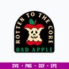 Rotten To The Core Bad Apple Svg, Ghost Svg, Png Dxf Eps File.jpg