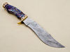 Unique Handmade Damascus Steel Hunting Bowie Knife with Resin and Brass Handle - Great Gift for Him (2).jpg