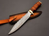 Custom Handmade Damascus Steel Hunting Knife with Brown Resin & Brass Guard Handle (2).jpg