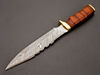 Custom Handmade Damascus Steel Hunting Knife with Brown Resin & Brass Guard Handle (4).jpg