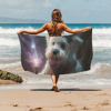 Wizard Dog Doing Magic Beach Towel.png