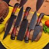 Custom knives Handmade knives Forged carbon steel Chef knife Kitchen knives Chef set High-quality knives Sharp blades Wooden handles Rust-resistant knives (5).j