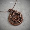 pendant necklace choker wirewrapart wire wrap art pure copper wire wrapped handmade wrapping jewelry woven weaved jewellery antique style 7th 22nd anniversary g