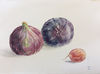 "Figs with grape", watercolor original wall art painting fruit still life picture