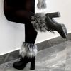 Ankle cuffs in faux wolf fur. Grey-black cuffs for the wolf costume.
