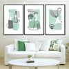Green Posters Set Of Three Prints, Abstract Painting Large Triptych Wall Art Scandi Art, Green Gray Art Digital Download
