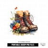 Watercolor Flowers Hiking Boots Sublimation PNG.png