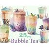 Watercolor clipart bubble tea. Full glasses of bubble tea, bobba tea with tubes. Fresh summer cocktails bubble tea. Bubble coffee in a glass with a straw