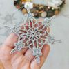 Christmas tree decorations crochet snowflakes silver.jpg