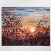 Meadow Grass at Sunset artwork hand painted by artist with paintbrush for gallery wall.