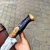 Custom Handmade Carbon Steel Bushcraft Hunting Kukri Knife With Wood Handle And Leather Sheath - MHSCUTLERY