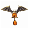 Bat brooch pin Halloween Jewelry brooch Bat Jewelry Animal brooch Gold brass Amber Orange Fall jewelry brooch.jpg