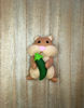 Hamster toy, felt toy, Hamster with a pod of peas, Thrifty hamster.jpg