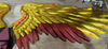 Hawkman wings costume, golden angel wings, wearable gold wings, gold cosplay wings, red and gold wings, articulating wings, black crow wings, large golden wings