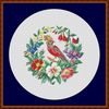 Vintage cross stitch pattern Bird in flowers
