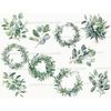 Watercolor eucalyptus branches with leaves, eucalyptus leaf wreaths, green foliage, foliage wreath, Green Leaves