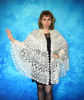 White crochet Russian shawl, Hand knit Orenburg shawl, Wool shoulder wrap, Goat down stole, Warm bridal cape, Openwork cover up, Kerchief, Gift for a woman 7.JP