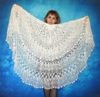 White crochet Russian shawl, Hand knit Orenburg shawl, Wool shoulder wrap, Goat down stole, Warm bridal cape, Openwork cover up, Kerchief, Gift for a woman 2.JP