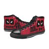 Deadpool High Top Canvas Shoes for Fan, Women and Men, Deadpool High Top Canvas Shoes, Deadpool Sneaker