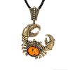 Cancer Pendant Cancer Necklace Men and Women Boy Zodiac Sign Horoscope Gold Amber Pendant cancer zodiac Crab jewelry.jpg