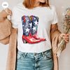 4th of July Shirt, Patriotic TShirt, Cowboy Boots T Shirt, Graphic Tees for Women, Fourth of July, Freedom Girls T-Shirt, Country Clothing - 1.jpg