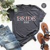 Bachelorette Party Shirts, Personalized Gifts for Bride, Custom Bride T-Shirt, Floral Bride Shirts, Custom Bride Gifts, Bridal Party Gift - 4.jpg