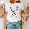 Minimalist Shirts, Floral Design Tshirt, Aesthetic Tshirts, Botanical Gifts, Inspirational Women, Minimal Flower Tshirt, Cute Flowers Tee - 5.jpg