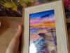 6 Small oil painting in a frame under glass - Landscape 5.9 - 3.9 in..jpg