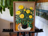 1 Oil painting in a frame - Yellow roses  8.2 - 11.6 in..jpg