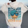 Beach Vibes Hoodie, Beach Bum Smiling Face T Shirt, Beach Shirts, Cute Summer Shirt, Ocean Beach Sweatshirt, Girls Trip Shirt, Cruise Crew - 1.jpg