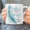 Blue feather, Feather are reminders that angles are always near - Heaven White mug_8831.jpg