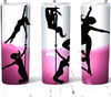 Pole Dancer Silhouette Tumbler, Pole Dancer Silhouette Skinny Tumbler.Jpg