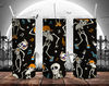 Dancing Halloween Skeletons 20oz Straight Tumbler Wrap Seamless Design PNG.jpg