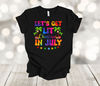 Summer Shirt, Let's Get Lit Christmas In July, Tropical Christmas, Premium Unisex Soft Tee Shirt, Plus Size Available 2x, 3x 4x - 1.jpg