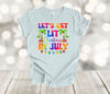 Summer Shirt, Let's Get Lit Christmas In July, Tropical Christmas, Premium Unisex Soft Tee Shirt, Plus Size Available 2x, 3x 4x - 3.jpg