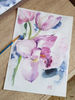 1 Watercolor artworkl painting Orchid flower 7.6- 10.8 in (19.5 - 27.5 cm)..jpg